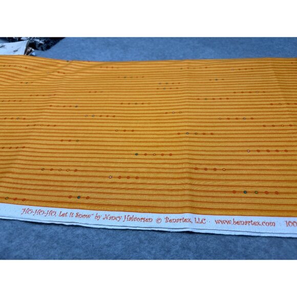 Orange Striped Fabric by Nancy Halvorsen for Benartex 1/2 yard x 44" - Picture 3 of 7